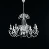 BeLight Lampadario in ferro laccato bianco con decorazione effetto shabby chic e strass in cristallo 8 luci