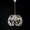 BeLight Lampadario in ferro laccato avorio con decorazione oro antico e strass in cristallo 3 luci