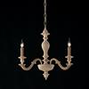 Bonetti Illumina Lampadario in legno avorio e foglia oro 3 luci Leonardo