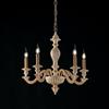 Bonetti Illumina Lampadario in legno avorio e foglia oro 5 luci Leonardo