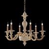 Bonetti Illumina Lampadario in legno avorio e foglia oro 6 luci Leonardo