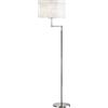 Perenz Illumina Piantana cromo paralume in tessuto juta Round hotel 1 luce attacco E27 Interruttore on/off a pedale