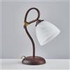 BeLight Lumetto in ferro laccato nero con decorazione effetto ruggine e rifiniture oro antico con diffusore in vetro diametro 13 alabastro bianco 1 luce