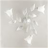 BeLight Plafoniera in ferro laccato bianco con decorazione argento antico e diffusori in vetro diametro 14 alabastro bianchi 3 luci