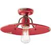 Ferroluce PLAFONIERA D.40 COUNTRY ROSSO C1445(VIR)