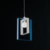 BeLight Sospensione in ferro laccato bianco e azzurro con cavo elettrico regolabile 1 luce