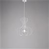 BeLight Sospensione in ferro laccato bianco con decorazione argento antico con cavo elettrico in tessuto intrecciato regolabile 1 luce