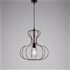 BeLight Sospensione in ferro laccato nero con decorazione rame antico con cavo elettrico ricoperto in tessuto intrecciato regolabile 1 luce