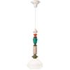 Ferroluce SOSPENSIONE VETRO H.70H.70 LARIAT BIANCO LATTE C2711(BLT)