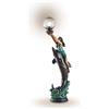 Perenz Illumina PIANTANA STATUA BRONZO DONNA E DELFINO H.170 cm. BRONZE 1 LUCE ATTACCO E27