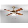 Perenz Illumina Ventilatore Gemini in metallo ottone brunito 1 luce attacco E27 con 4 pale