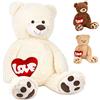 Brubaker Orsacchiotto XXL 100 cm Bianco con Un Love Cuore - Orso Orsetto Morbido Gigante
