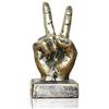 LEPENDOR Statue di gesti delle dita Decorazione scultura a mano Mano resina scultura decorazioni per casa e ufficio - D'oro, Vittoria Dita