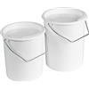 Westmark 237922E7-2 secchielli per latte, cibo e cibo con manico e coperchio, capacità: 2 l e 3 l, in plastica, colore: bianco