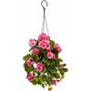 Flair Flower Gerani artificiali appesi in vaso di geranio, geranio, fiori di seta, fiori artificiali, geranio, fiori, piante da appartamento, pianta classica, cespuglio di fiori, ghirlande