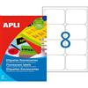 APLI 2877 - Etichette verdi fluorescenti permanenti 99,1 x 67,7 mm 20 fogli