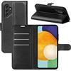 Fertuo Cover per Samsung Galaxy A13 4G, Custodia Portafoglio Cover a Libro in Pelle Flip Case con Silicone Bumper, Fibbia Magnetica, Porta Carte, Kickstand, per Samsung Galaxy A13 4G, Nero