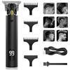 Husgw Tagliacapelli,T-Blade 0mm Trimmer Barba,Electric Pro Li Professionale, Elettrico, Kit Regali per Uomo, USB Ricaricabile Schermo LCD, T Taglio Regolare
