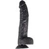 Projekt Sexmuseum Doktor Dildo - Dildo flessibile con testicoli e ventosa in TPE igienico con diametro di 5-6 cm e lunghezza di 26/33 cm, Modello 05 Il divaricatore", colore nero