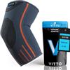 VITTO Tutore Epicondilite Gomito - Gomitiera per Tendinite, Muscoli Articolazioni e Bodybuilding. Tutore Gomito per Uomo e Donne (1, Grigio, M)