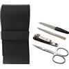 Tenartis Kit Manicure 4 Pezzi in Vera Pelle con Tagliaunghie - Tenartis 378 Made in Italy (Nero)
