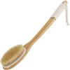 SAUNNIHEN Spazzola Bagno Schiena in Bambù 43cm, Spazzola Corpo Setole Naturali con Manico Lungo Curva per Uomini e Donne Bath Brush Spazzola Schiena per Doccia Anti Cellulite, Esfoliante, Pulire Pori
