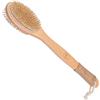 K-Pro Spazzola posteriore con manico lungo per doccia setole dure morbide | Legno di ciliegio massaggio esfoliante bagno cura schiena gambe donna uomo cordino salvaspazio benessere