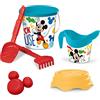 Mondo Toys Disney Mickey Mouse Bucket Set, Set Mare Renew Toys con Secchiello, Paletta, Rastrello, Setaccio, Formina, Annaffiatoio Inclusi, 18535
