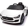 Tecnobike Shop Auto Elettrica per Bambini Macchina Maserati Ghibli Motore 12V Fari LED Luci Suoni Lettore MP3 Cavo AUX USB Telecomando (BIANCO)