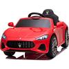 Tecnobike Shop Auto Elettrica Per Bambini Maserati GC Sport GranCabrio Small 12v Luci LED Suoni Mp3 Radiocomando (Rosso)