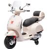 Tecnobike Shop Moto Elettrica Piaggio Per Bambini Vespa Sprint Rotelle 12V luci LED Suoni (Bianco)