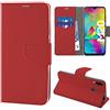NewTop Cover Compatibile per Samsung Galaxy M20, HQ Lateral Custodia Libro Flip Magnetica Portafoglio Simil Pelle Stand (Rosso)