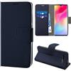 N NEWTOP Cover Compatibile per Xiaomi Mi Note 10 Lite, HQ Lateral Custodia Libro Flip Chiusura Magnetica Portafoglio Simil Pelle Stand (Blu)