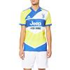 Adidas Juventus, Stagione 2021/22, Maglia Third, Attrezzatura da Gioco, T-Shirt Uomo, Shock Yellow/Hi-RES Blu S18, XXL