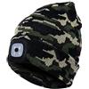 XUPHINX Cappellino in Maglia 4LED,Unisex Cappello Invernale più Caldo Ricaricabile Mani libere Torcia cap,per Pesca all'aperto, Caccia, Campeggio, Barbecue, Corsa,Arancia