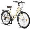 Licorne Bike Stella Premium City Bike 20 pollici 6 marce Shimano Bicicletta per ragazze uomini e donne 21 marce (bianco 20 pollici)