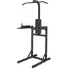 Gorilla Sports® Power Tower - Multifunzione, Barra Trazioni, Dip Station, Imbottitura Confortevole, Acciao, Nero/Bianco - Torre di Forza, Stazione Fitness, Addominali, Pull up, Allenamento, Palestra