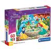 Clementoni Disney Princess Supercolor Princess-60 pezzi-Made in Italy, puzzle bambini 5 anni+, Multicolore, 26064