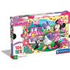 Clementoni- Minnie Minnie's Happy Helpers Supercolor Puzzle Maxi, Multicolore, 104 Pezzi, 27982