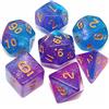 CREEBUY Set di dadi blu e viola per dungeon e dragons, set di dadi poliedrici per giochi di ruolo, giochi da tavolo