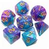 CREEBUY, Set di dadi poliedrici blu e viola glitterati per dungeon e dragons, D&D pathfinder, set di 7 dadi per giochi di ruolo