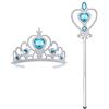 Vicloon Accessori Principessa Bella, Principessa Corona e Principessa Bacchetta, Accessori Abito per Carnival Birthday Party Festa di Halloween,Cosplay, Blu