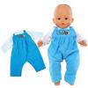 Miunana Abito Vestito Azzurro Pagliaccetti Stampa Baby per 36 CM - 42 CM New Born Baby Dolls Bambola bebé E Altre Bambole, Bambolotti Amore Mio (Non INCLUEE Bambola)