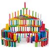 YIQI Set di blocchi di domino in legno colorato 120 pezzi, gioco educativo per bambini, gioco di giocattoli da corsa Domino