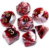 CREEBUY Set di dadi bianchi e rossi per dungeon e dragons, set di 7 dadi poliedrici per giochi di ruolo