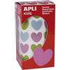 APLI Kids 16796-Rollo gomets corazones 20 x 18 mm colores surtidos