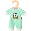 Heless 9181 - Pagliaccetto per bambole a pois con pinguino, in morbido velluto con ricamo di alta qualità, misura 20-25 cm, confezione da 1