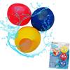 alldoro Water Splash 63027 - Set di 3 bombe d'acqua riutilizzabili e autosigillanti, per giardino, spiaggia e feste, per bambini a partire dai 3 anni e adulti, giallo/rosso/blu