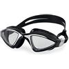 SEAC Lynx, Occhialini da Nuoto, Ottimi per la Piscina e Il Mare Unisex Adulto, Nero/Arancione LF, Standard