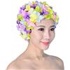 Faderr Cuffia da bagno con petali di fiori, alla moda, con petali di fiori 3D, elegante cuffia da nuoto vintage, elegante cuffia da nuoto ideale per tutti i livelli di nuoto